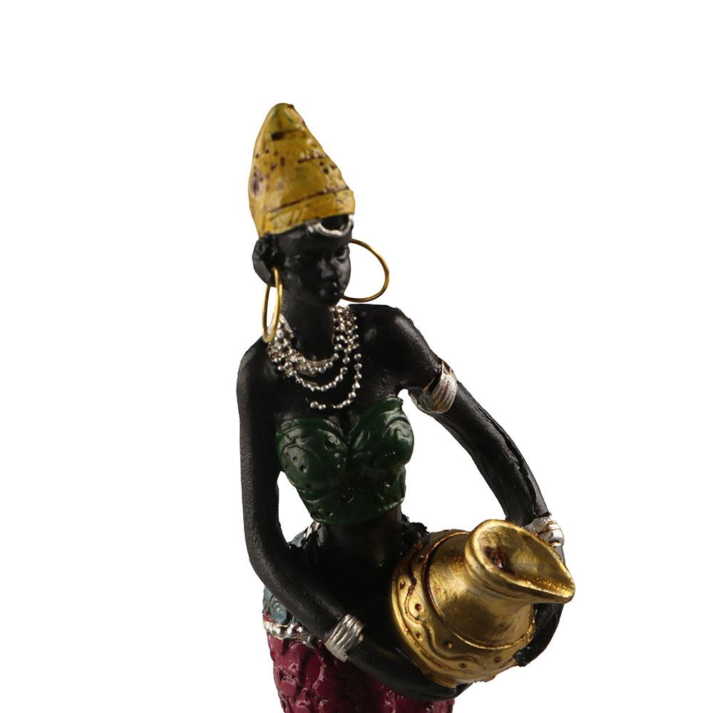 Design Handicraft Ethnic Customs Tribal Lady Figurines Resin Crafts Desktop Ornament African Statue