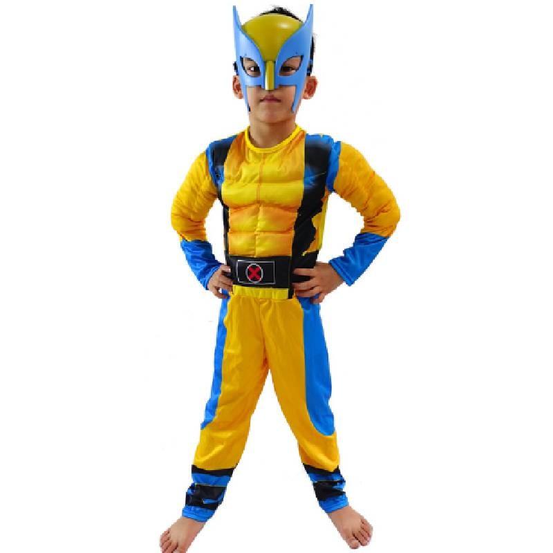 Comfortable Cotton Wolverine Costume Full Bodysuit For Halloween And Children's Day Celebrations