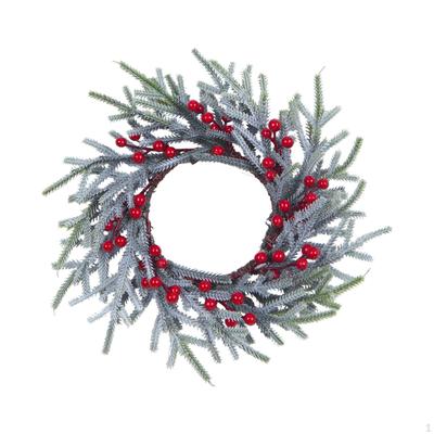 Christmas Candle Ring Artificial Red Berries Garland Ornament, Xmas Wreath, Kitchen Cabinet Wreath