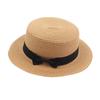 Women's British-Style Summer Hat Simple Small-Brimmed Straw Hat Korean-Style Bow-Knot Flat-Top Sun Hat Popular Women's Straw Hat