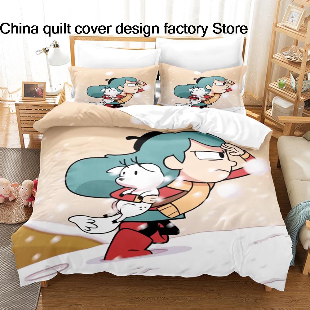 Cute Hilda and Friends Bedding Set 3D Printed Duvet Cover Pillowcase For Kids Bedroom Home Textile Twin Full Queen King Size