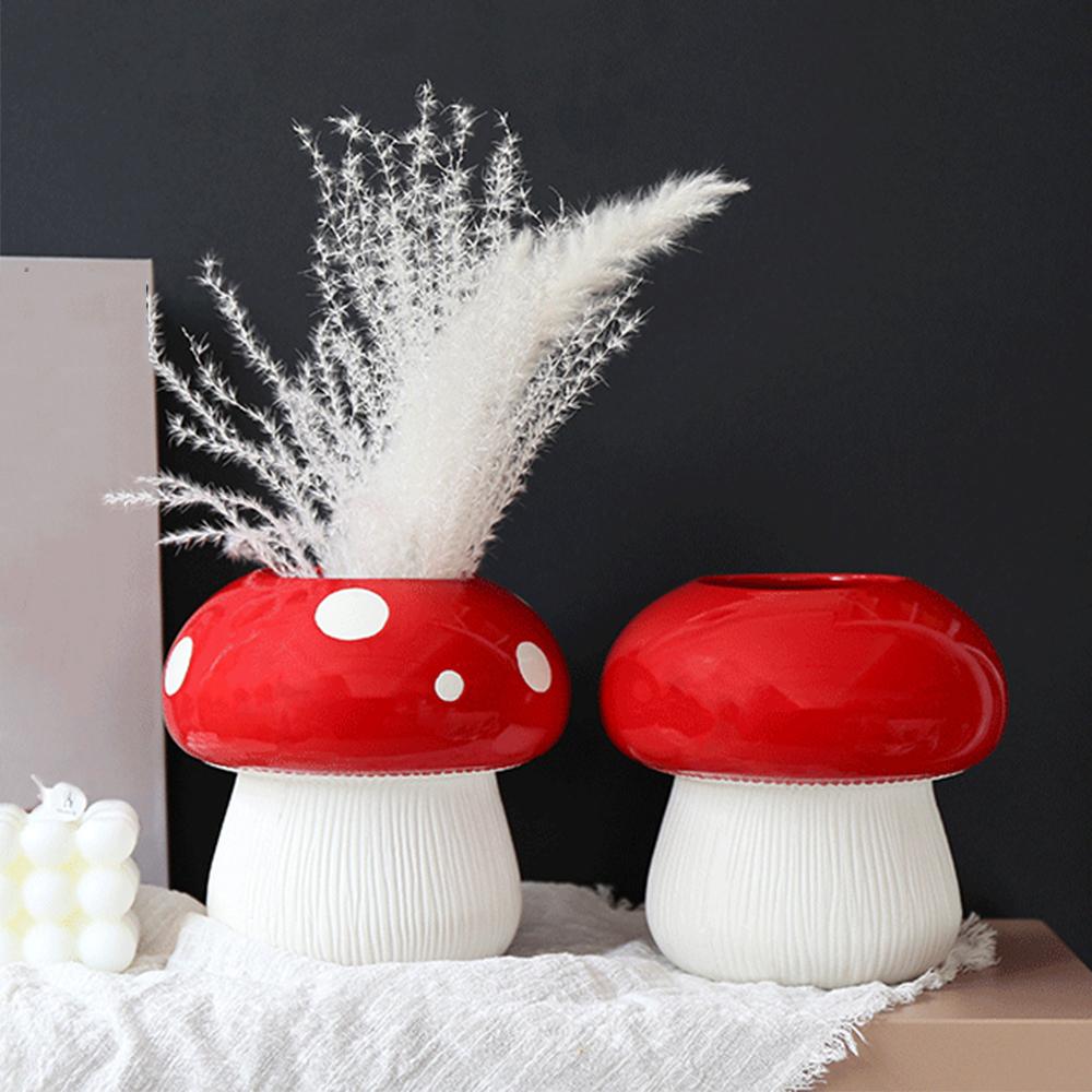 Kreative Pilz Vase Keramik Hydrokultur Vase Blume Anordnung Wohnkultur Desktop Ornamente Blumentopf
