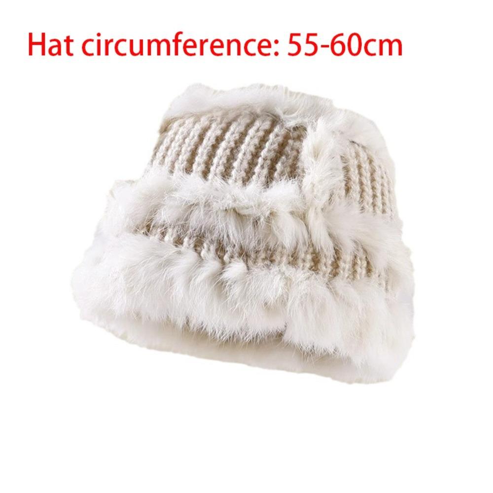 Thick Knit Bucket Hat Wide Brim Winter Hat Fashion Women Headwear Autumn Winter