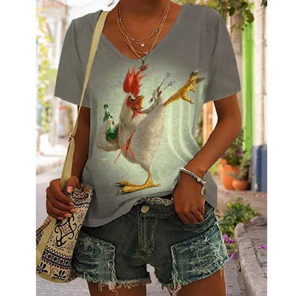 Top Casual Taglie Forti per Halloween, Maglietta da Donna Taglie Forti con Stampa Grafica a Maniche Corte e Scollo a V Leggermente Elasticizzata