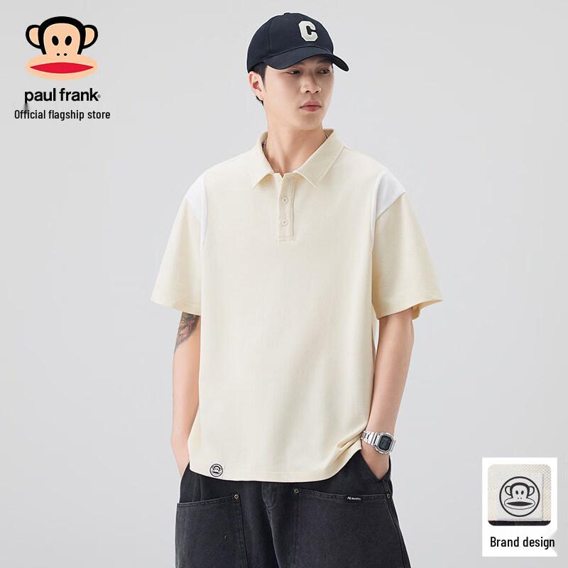 Paul Frank Men s Colorblock Short Sleeve Polo Shirt M абрикосовый