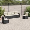Vidaxl 6-Cz. Garden Furniture Set With Cushions, Black Poly Rattan