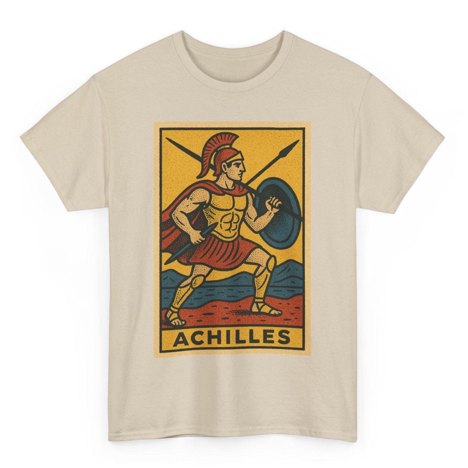 Achilles T-Shirt: Retro Comic Greek Hero Graphic Tee XL
