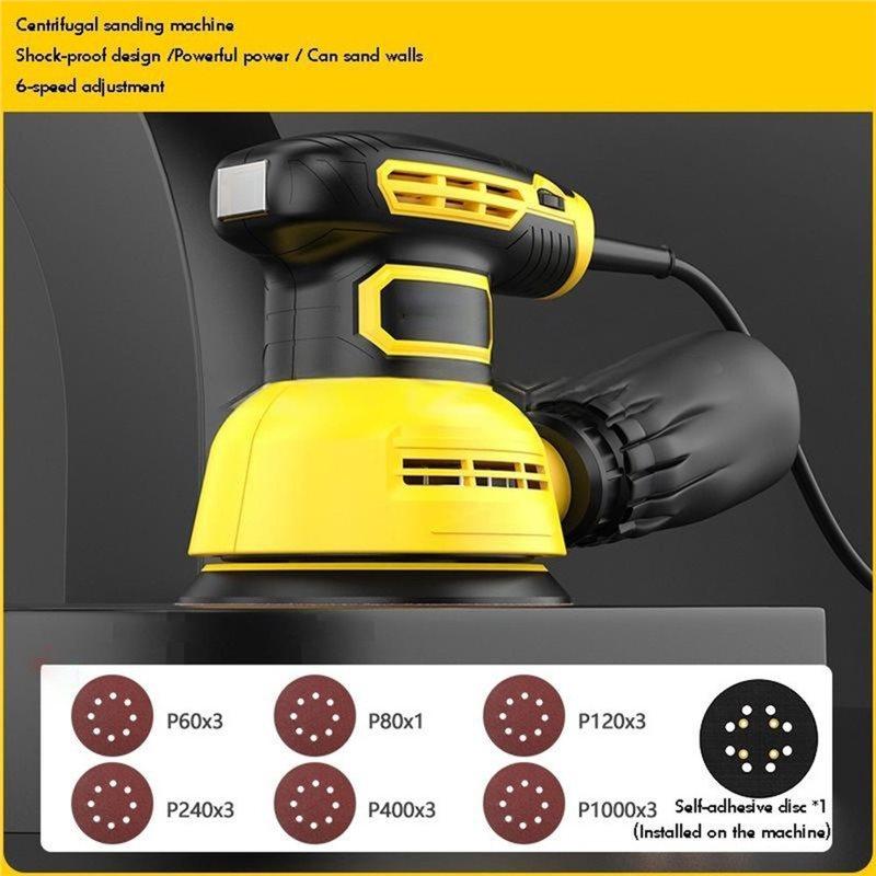 BAAJ-5Inch Orbital Sander 12000RPM 6 Variable Speed EU Plug