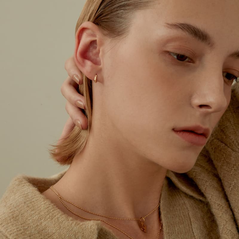 LUNNE 14k Luna Cut One-Touch Ring Earrings (14k Gold) #ER19