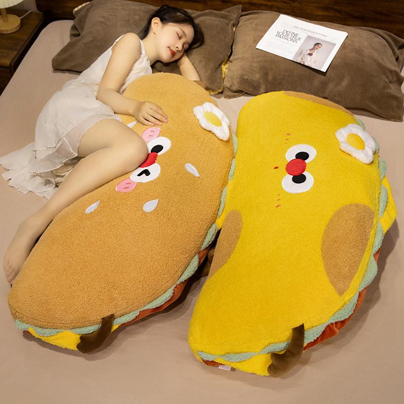 Cartoon Dog Bread Plush Toy Brown Cute Sofa Cushion Cookie Throw Pillow Doll Festival Birthday Gift