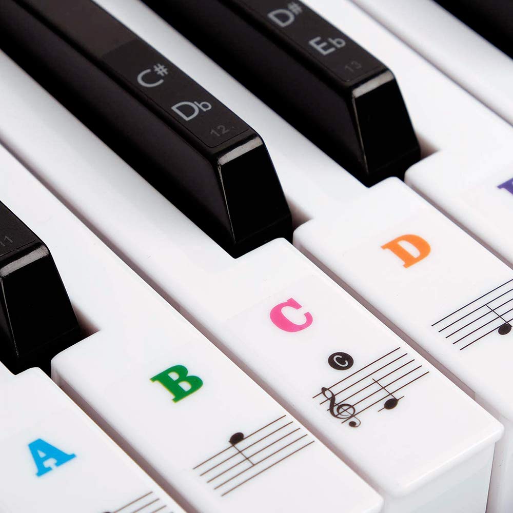 

Key Piano Keyboard Sticker Musical Note Sticker Full Set Sticker 88 Keys Beginner Piano Practice Peelable Finger Practice 88/61/54/49/37