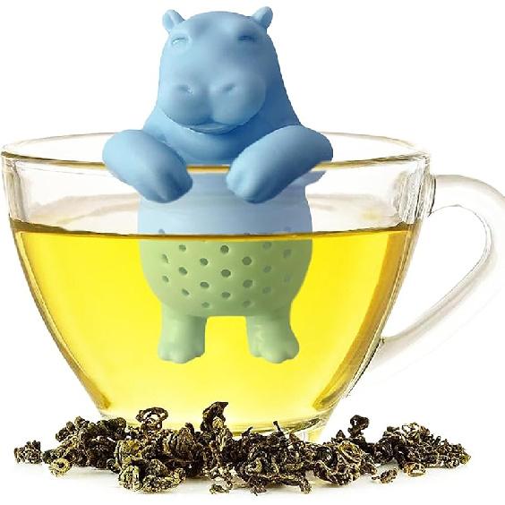 2pcs tea infuser, cute silicone tea infuser, loose tea leaf steeper, Creative design, easy to brew loose leaf tea, They are fun tea accessories for A hippopotamus