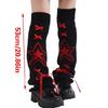 Women's Knitted Leg Warmers with Star Pattern and Ribbon Ties Harajuku Fairycore Flared Foot Covers Footless Long Socks