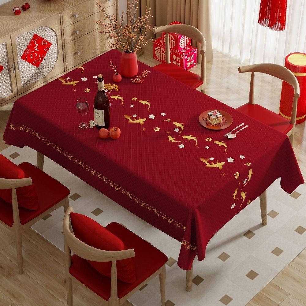 Thickened Chinese-style Tablecloth PVC Tea Table Cover Dessert Table Cover  Wedding