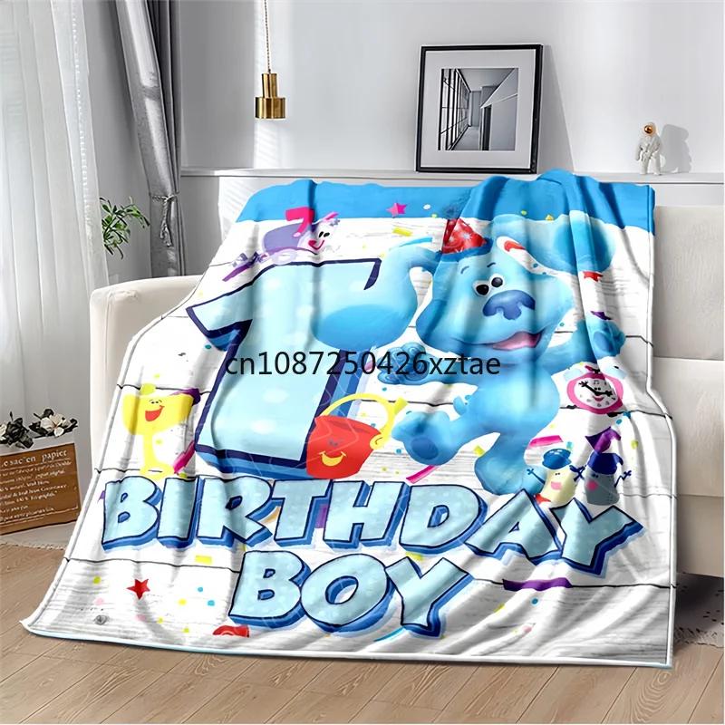 Blue’s Clues Blauer Hund Zeichentrick Decken, Weiche Warme Überwurfdecke, für Badezimmer Schlafzimmer Wohnzimmer Sofa Bett Auto, Geburtstagsgeschenk