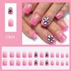 Square Nail Tips Flower Fake Nail Glues On Nail Stick On Nail Press On Nail Artificial False Nail for Womens and Girls