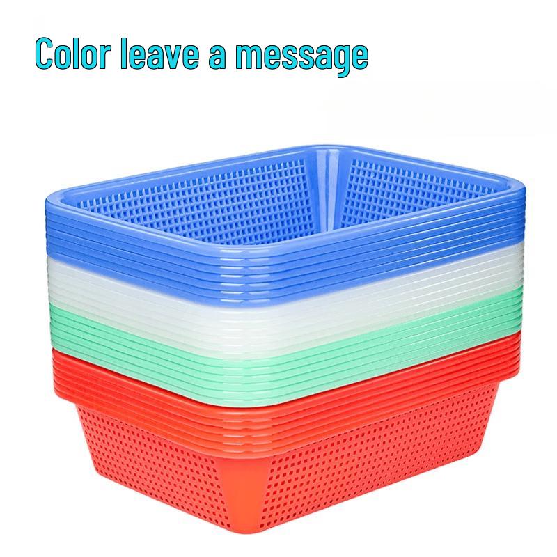 Rectangular Plastic Kitchen Drain & Storage Basket 4 Pcs