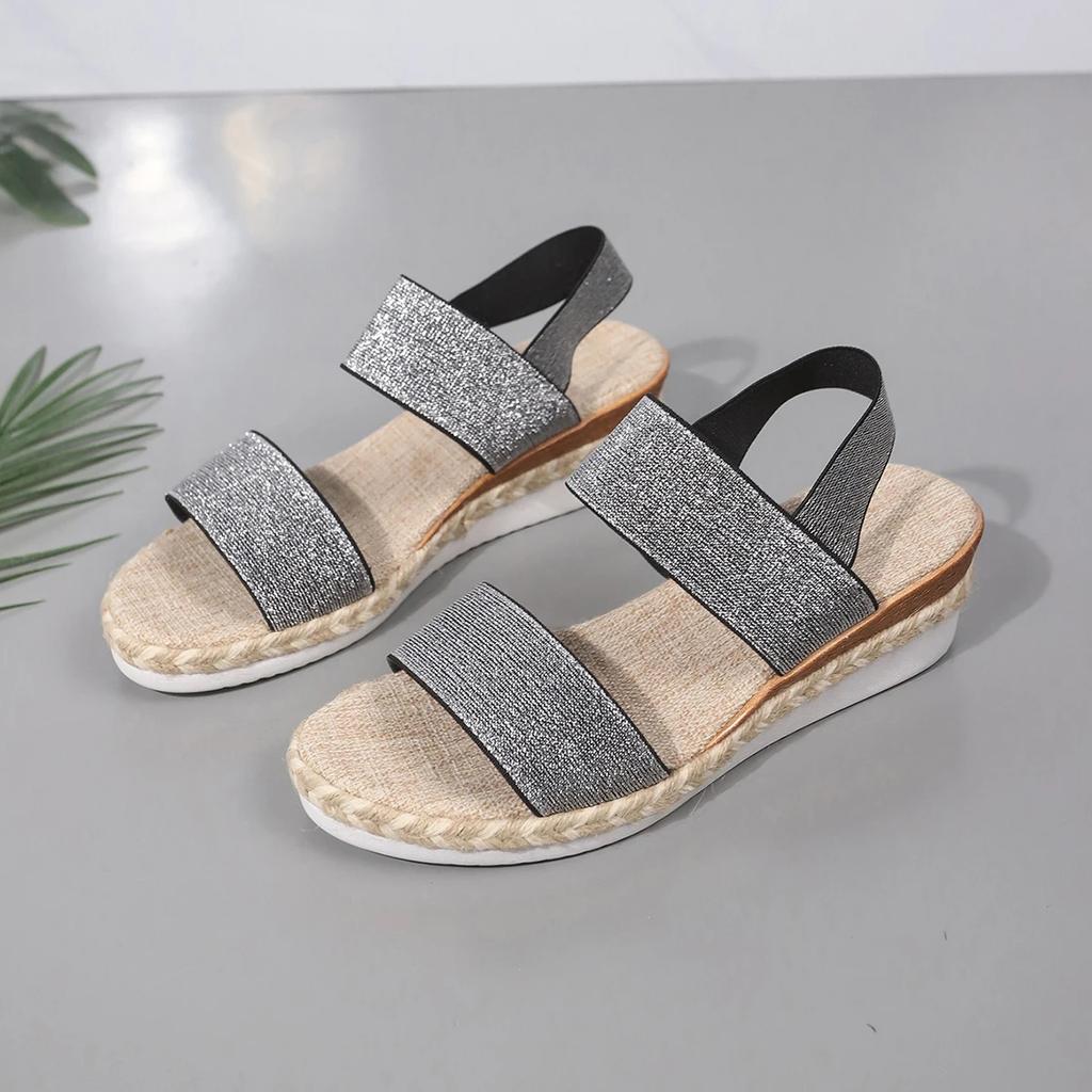 Damen Sommer Sandalen Neue Mode Offene Zehe Dicke Sohle Keilabsatz Damen Schuhe Lässig Täglich Vielseitig Damen Sandalen Große Größe