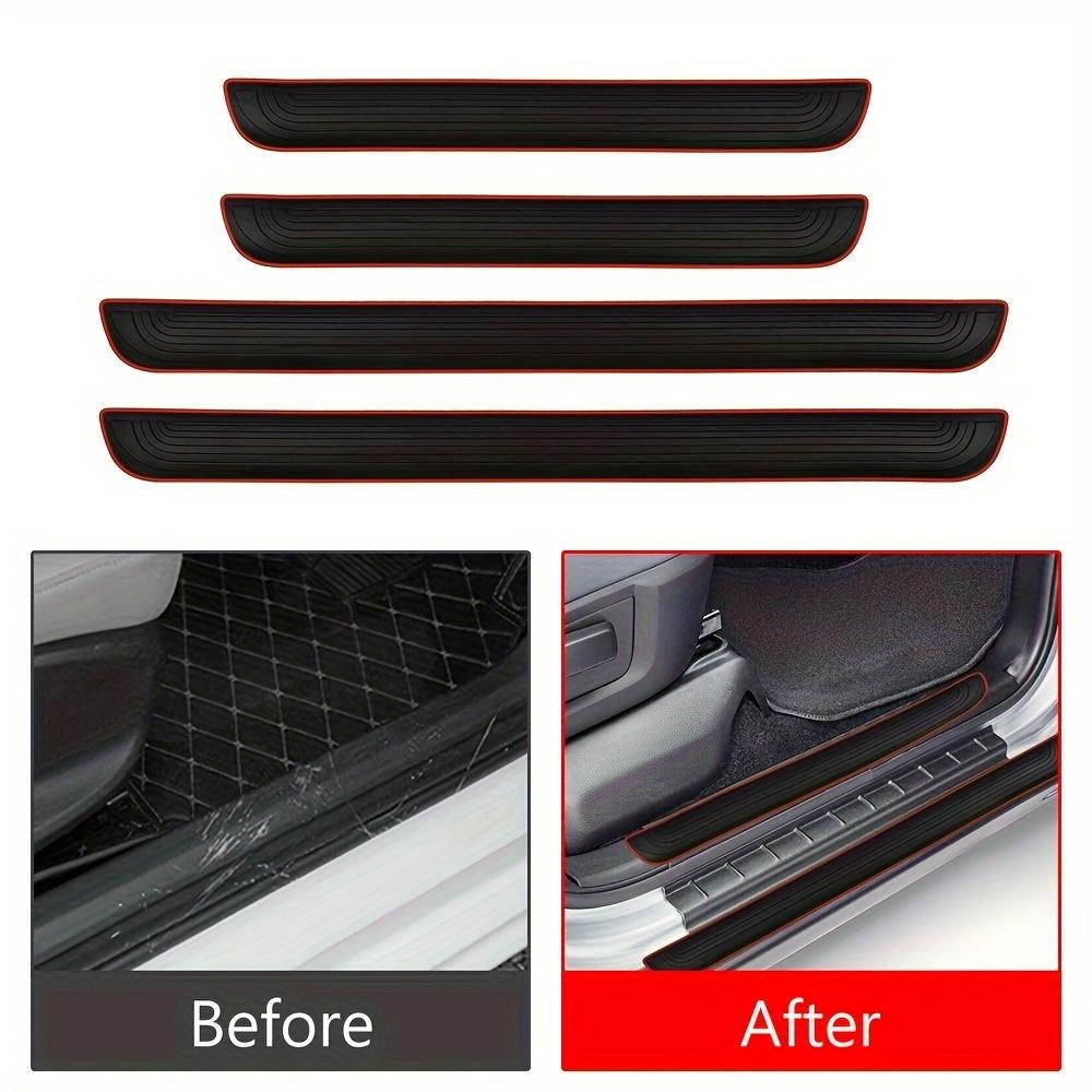 Universal PVC Door Sill Guard 4pcs - Durable Anti-Scratch Trim Protectors, Easy Install Car Decor Accessories