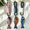 Artificial Bait Keyring Multi-jointed Fishing Lure Keychain, Swimbait Key Ring with Braided Rope, Car Pendant Vintage Fish Keychain Charm, Gift