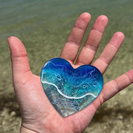 

Океанська кишенькова серцева скляна пляжна серцева прикраса ручної роботи кишенькове море міні-серце сувенір подарунок для друга День святого Валентина день народження