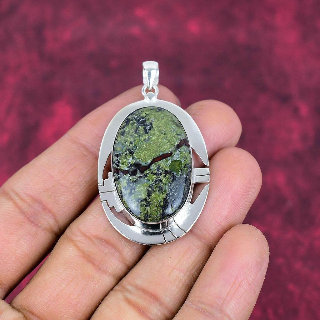 Joyería de Piedra de Sangre de Dragón, Colgante de Gema Hecho a Mano, Colgante de Plata de Ley 925 Sólida Joyería Antigua, Para Regalo de Compromiso