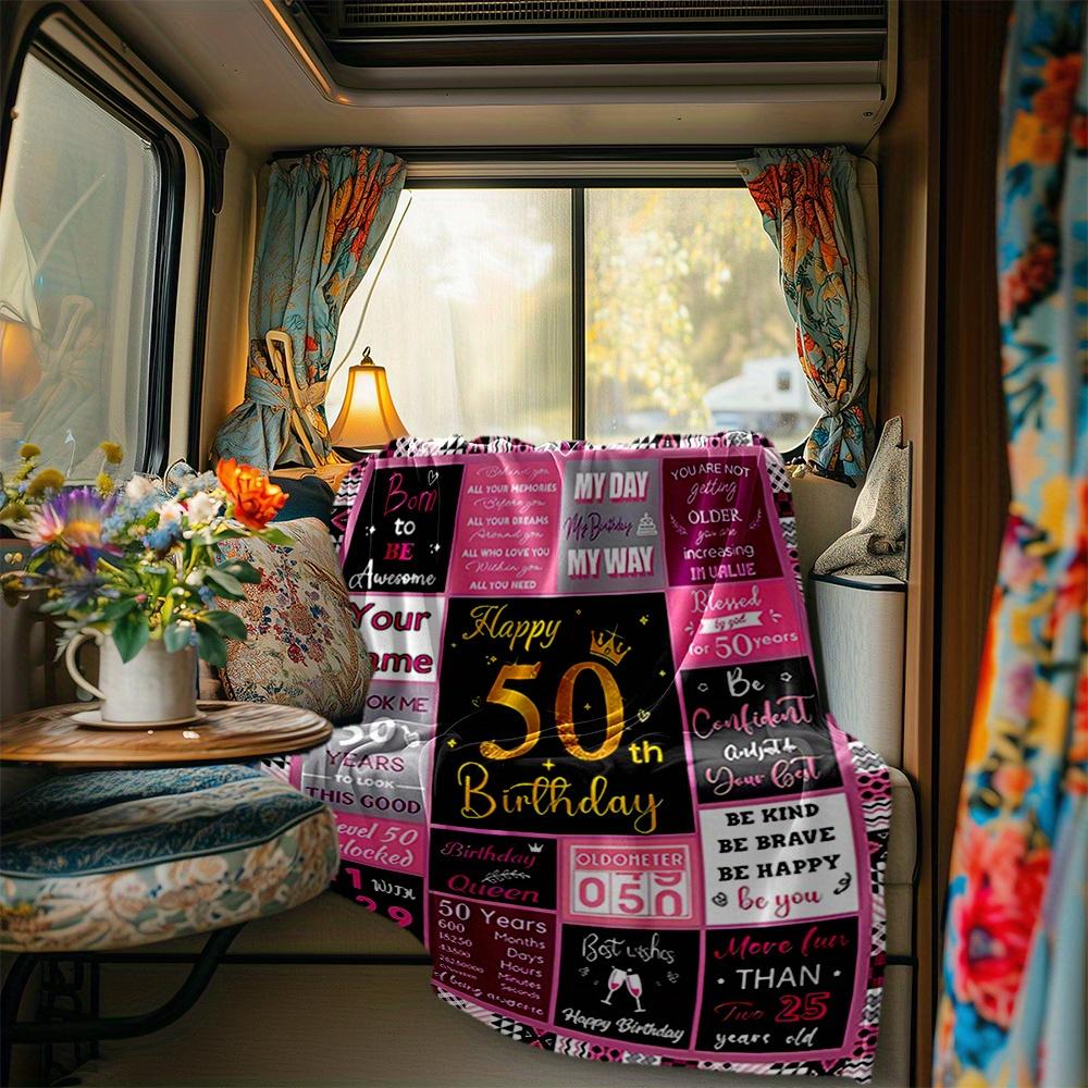 Birthday Queen Blanket Personalized Name Soft Comfortable Stylish Blanket Car Blanket Perfect For Travel Camping Outdoor Home Suitable For All Seasons