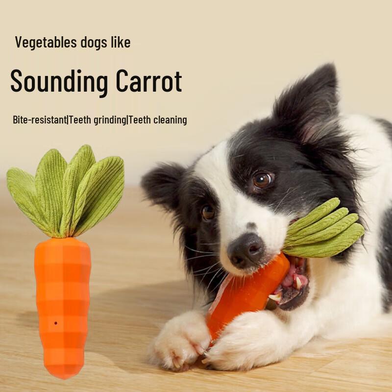 Hoopet Squeaky Carrot Dog Chew Toy