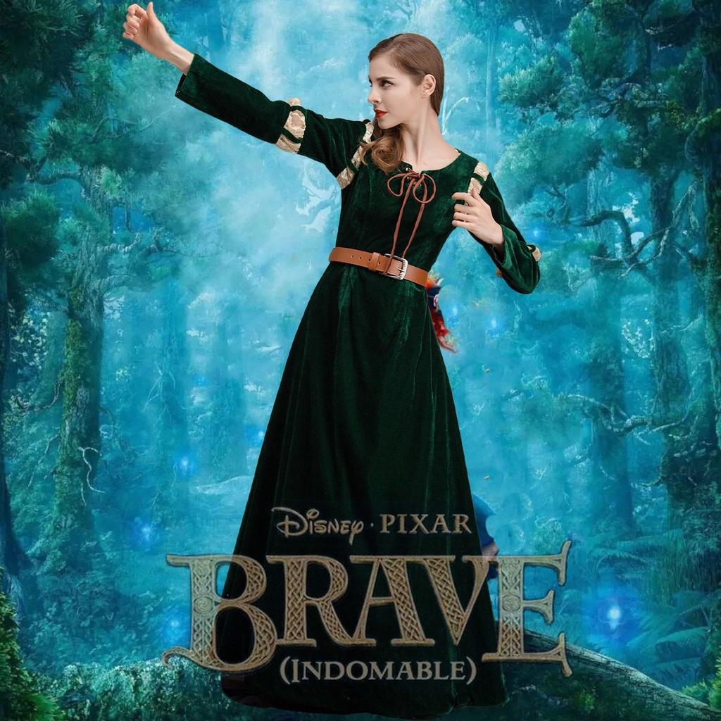 Disney Brave Merida Princess Costume Adult Dress High Quality Cosplay Suit For Halloween Party