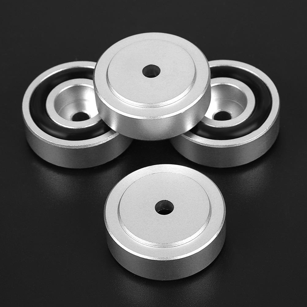 4 buc picioare amplificator din aliaj de aluminiu 30 * 10 mm, amortizoare de șoc, tampoane amplificator, picioare argintii