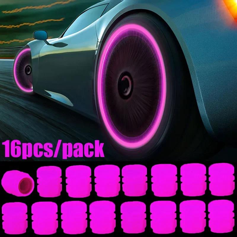 4/20PCS Luminous Car Tire Valve Cap Fluorescent Night Glowing Decor Motorcycle Bike Wheel Nozzle Dustproof Tyre Valve Stem Caps Stem Caps1
