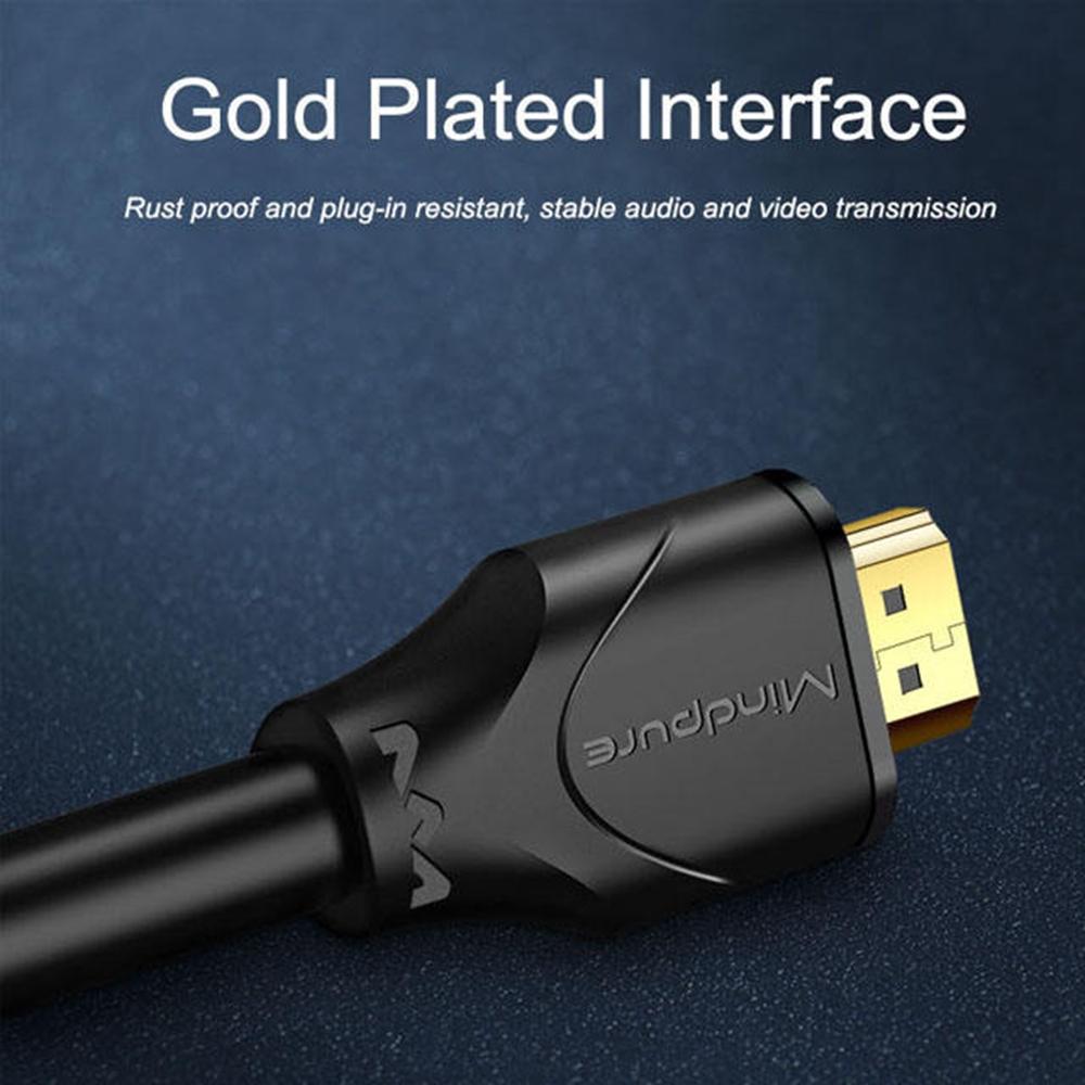 MINDPURE HD002 3m 4K HD Video HDMI Male to Male Cable Gold Plated HDMI 2.0 Cord