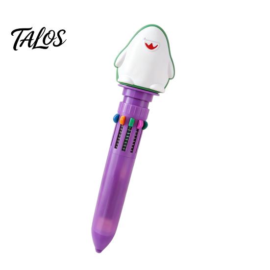 Fun Office Supplies for Children 10 in 1 Cartoon Ballpoint Pen, Multicolor Press Retractable Pens, Multi Color Pens Smooth Writing Stationery