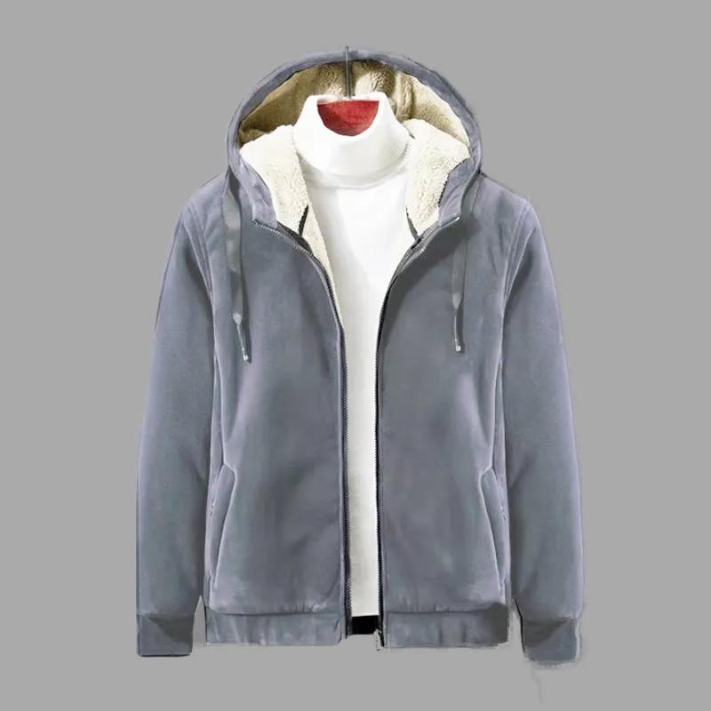 

Мужская толстовка с капюшоном из овечьей шерсти, кашемировая толстовка с капюшоном, плюс бархат, толстая пожилая зимняя одежда большого размера XS