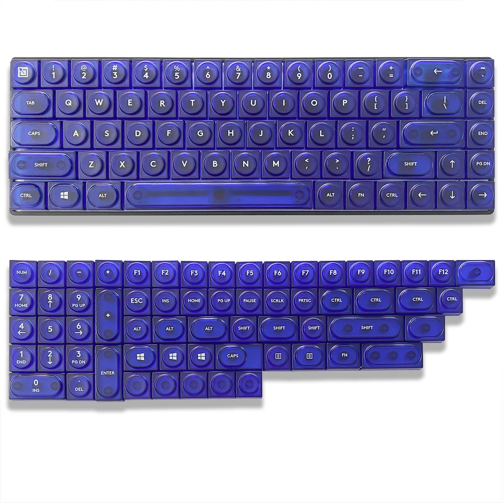 DOYS Block Toy Themed Keycaps,Transparent Matte PC Material 126 Keys Full Set,Shine Through Custom Keycaps Mechanical Keyboards
