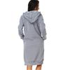 GMXIA Autumn and Winter Hooded Pocket Dress Bottom Shirt Mid-Length Sweatshirt Women's Clothing