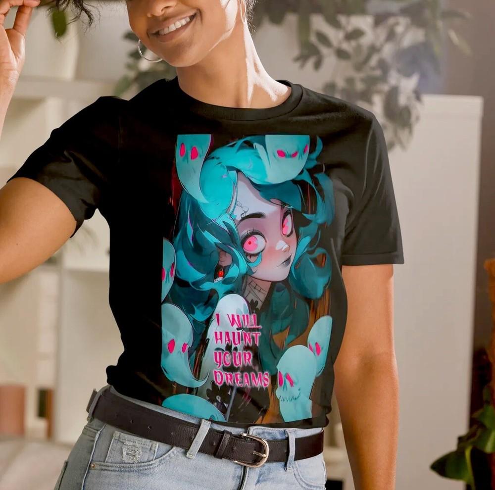 

Anime Spooky Girl Ghosts Haunt Kawaii Harajuku Short-Sleeve Unisex T-Shirt XL