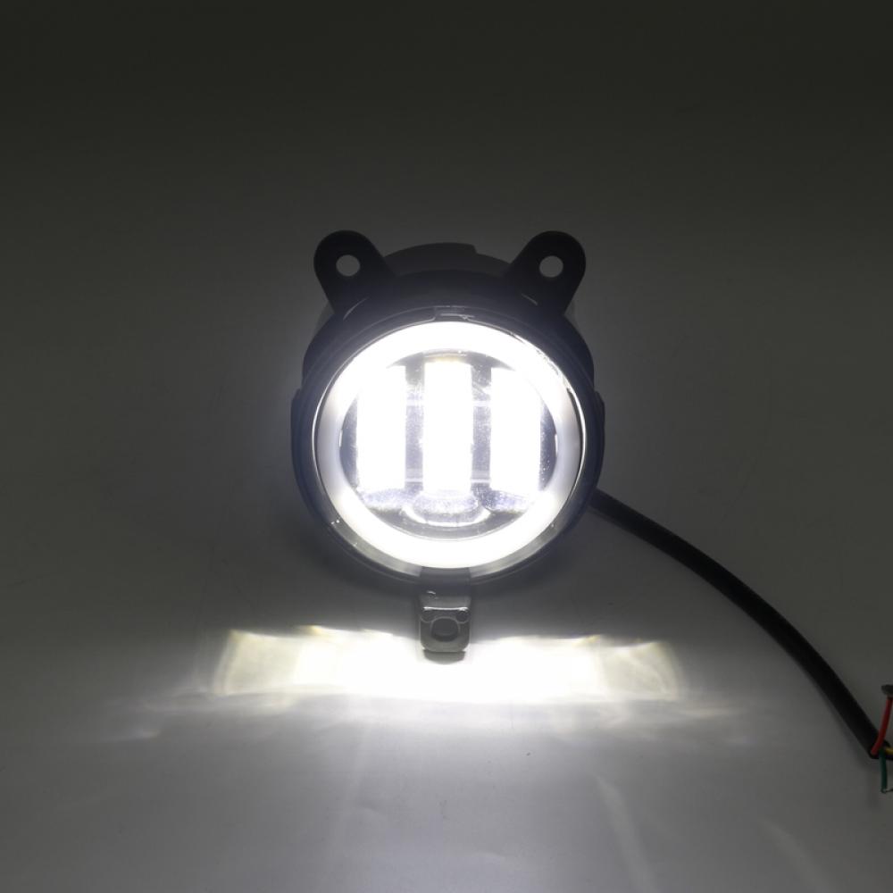 Pair 3.5inch Round Led Fog Lights Driving Light with White Amber Halo Lada Priora for Gazelle Russia Cars Fog Lamp