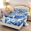 Cartoon Little Dinosaur Pattern Bed Hat Four-Piece Bedding Set Bedroom Dormitory Bedding Decoration