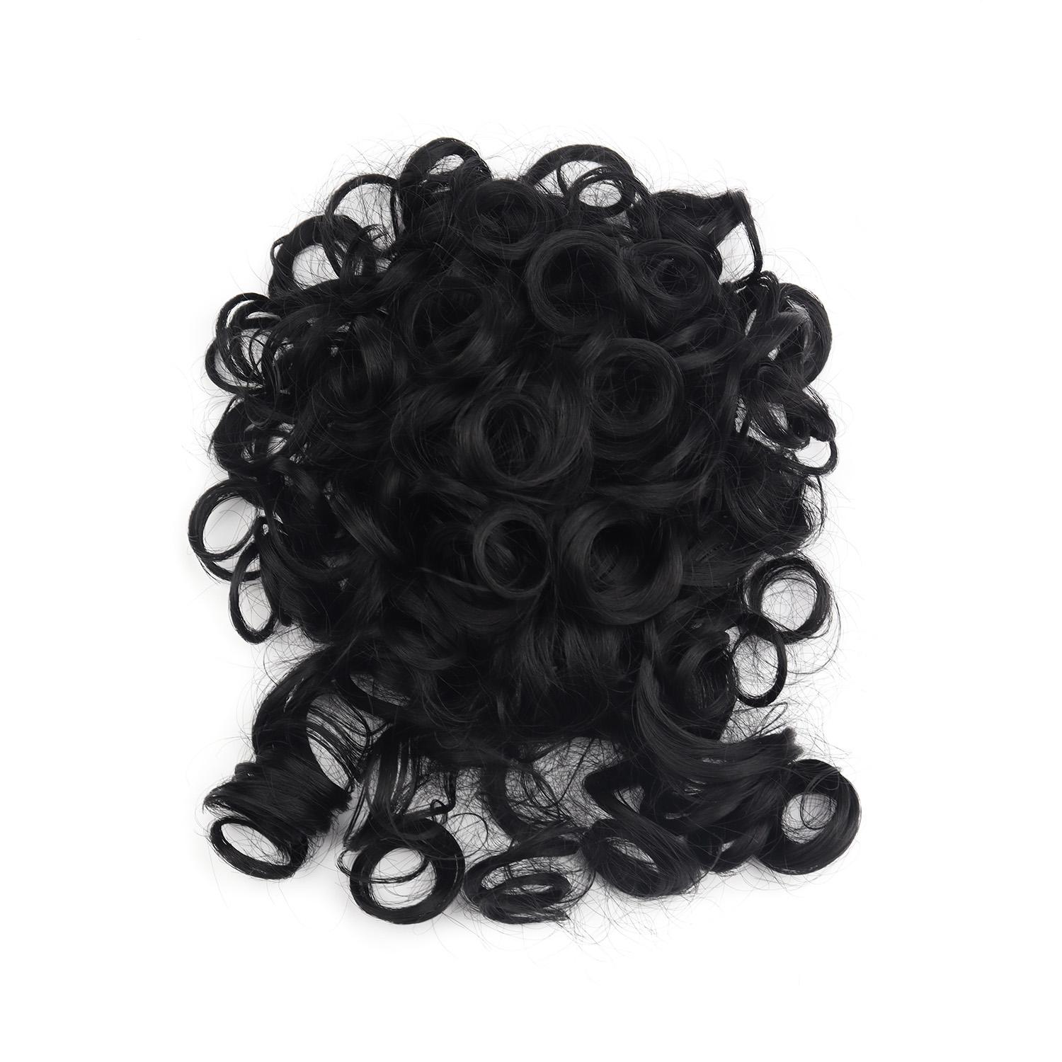 

Густые волнистые кудри, завязанные на шнурок, синтетические волосы, афро-растрепанные волосы, черные, светлые, коричневые, седые волосы, аксессуары для волос 25cm