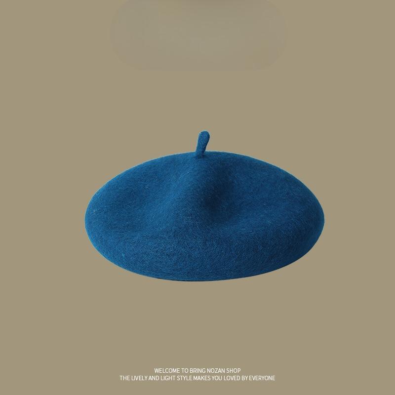 

Korean Hat for Women Versatile Woolen Woolen Beret Autumn and Winter Korean Style Fashionable Painter Hat Warm Style 54-58cm