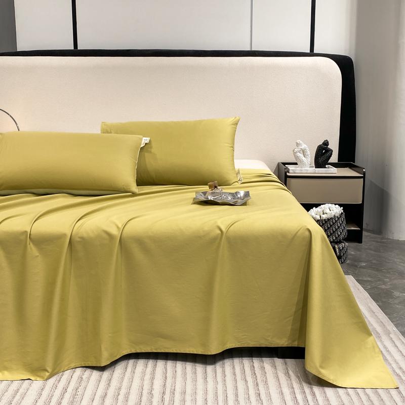 Cotton Bed Flat Sheet for Double Bed Plain Solid Color Top Sheets Single/Queen/King Flat Bedsheets Home Bed Linen Sheets