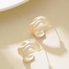Korean version of fashion temperament resort style macaron C-shaped stud earrings light luxury simple high-end commuter earrings
