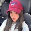 Puppy Embroidery Red Baseball Cap Women'S Spring Big Brim Cap Plus Deepened Hat