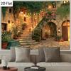 2D Cozy Stone Courtyard Photography Backdrop Mediterranean Background