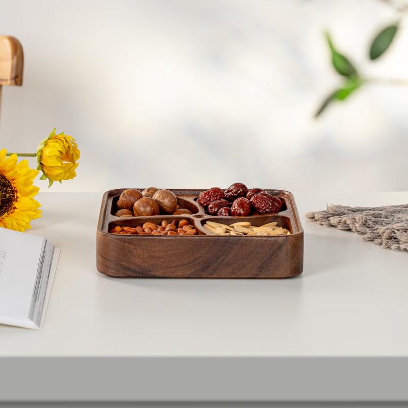 Minimalist Wooden Multi-Compartment Serving Tray