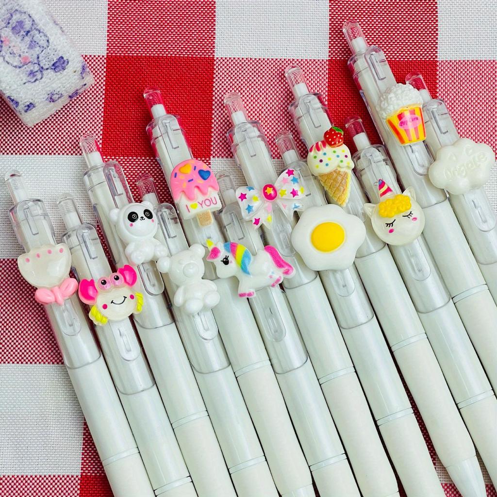 1pc Cute Flower Gel Pens Fast Drying ST Study Pens for Students Kawaii Pens High Quality Exam Writing Supplies Floral Style ST Tip Neutral Pen, Limite