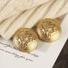 6pcs/lot Fashion Design Round Elephant Pattern Metal Buttons for Shirt Gold Decorative Buttons for Clothing Accessories DIY