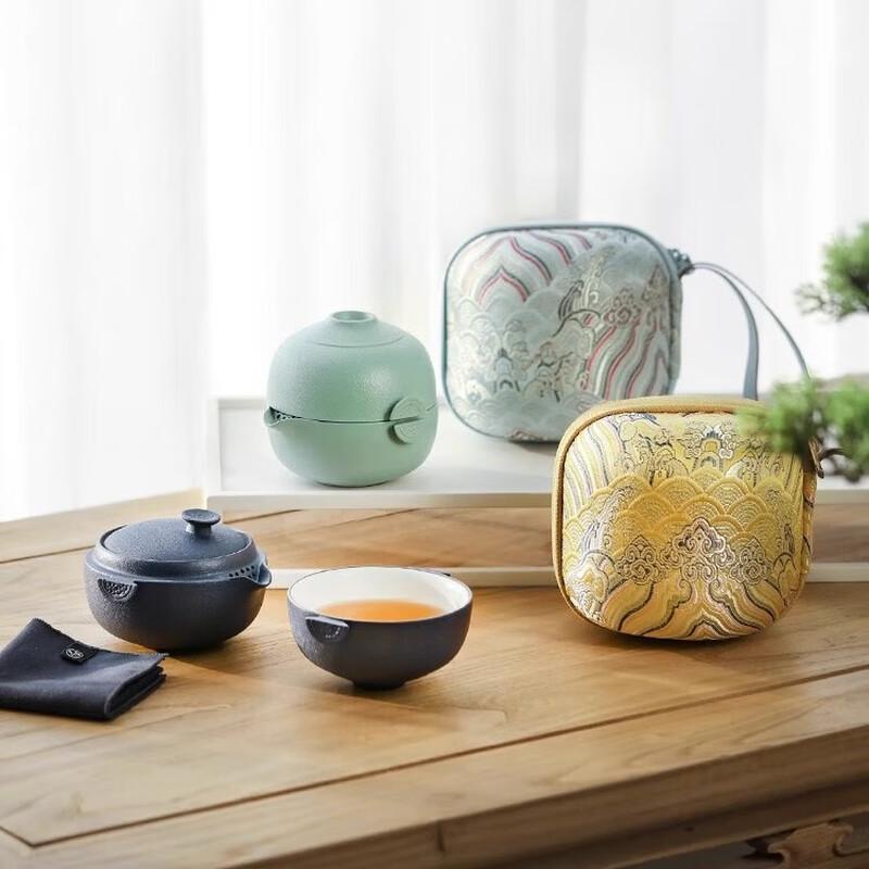 Edenus Portable Ceramic Quick Cup Travel Tea Set