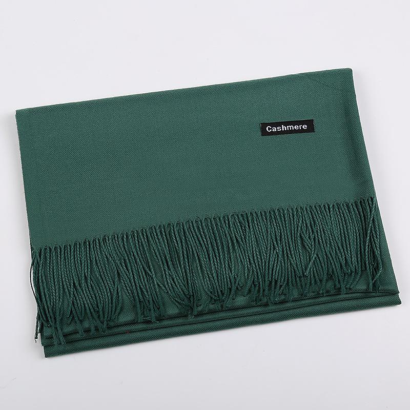 Solid Color Cashmere Scarf Women'S Autumn And Winter Explosion 220G Classic Light Board Monochrome Tassel Versatile Warm Shawl Gift